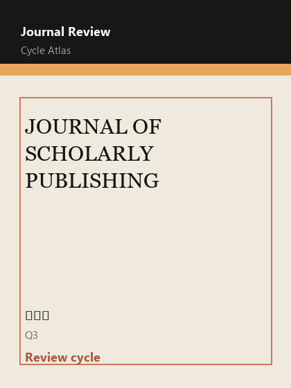 JOURNAL OF SCHOLARLY PUBLISHING 期刊封面