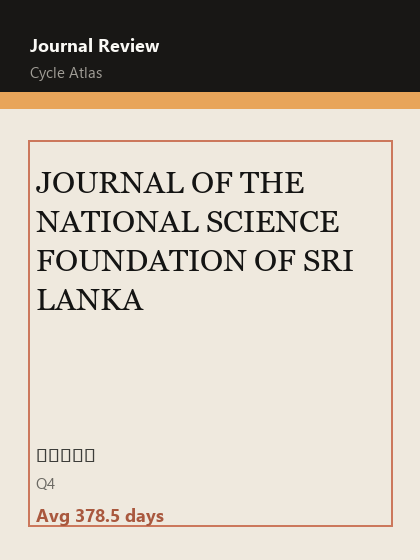 JOURNAL OF THE NATIONAL SCIENCE FOUNDATION OF SRI LANKA 期刊封面