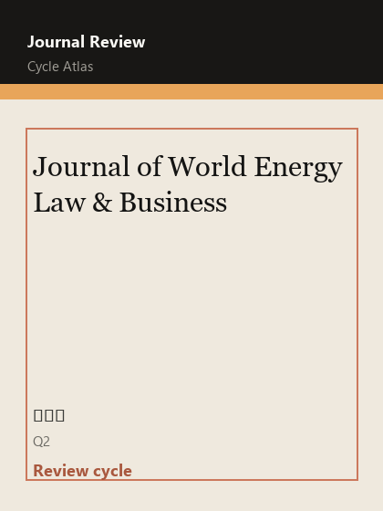 Journal of World Energy Law & Business 期刊封面