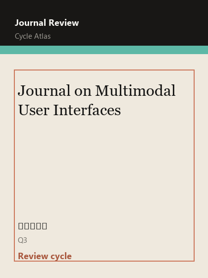 Journal on Multimodal User Interfaces 期刊封面