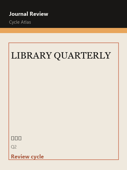 LIBRARY QUARTERLY 期刊封面
