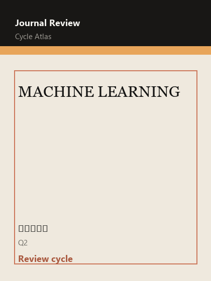 MACHINE LEARNING 期刊封面