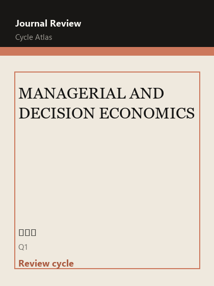 MANAGERIAL AND DECISION ECONOMICS 期刊封面