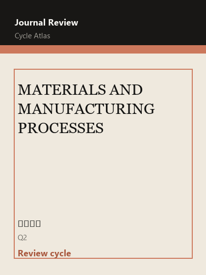 MATERIALS AND MANUFACTURING PROCESSES 期刊封面