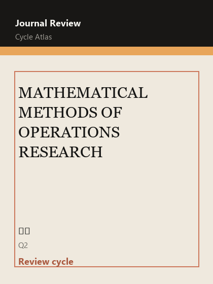 MATHEMATICAL METHODS OF OPERATIONS RESEARCH 期刊封面