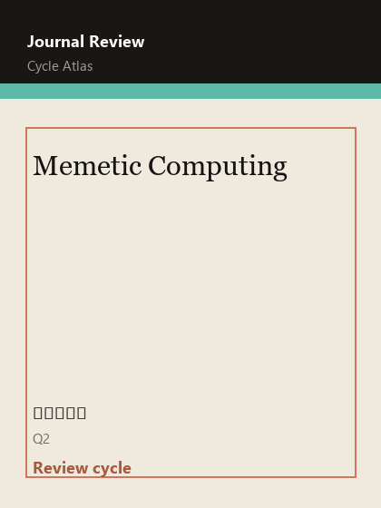 Memetic Computing 期刊封面