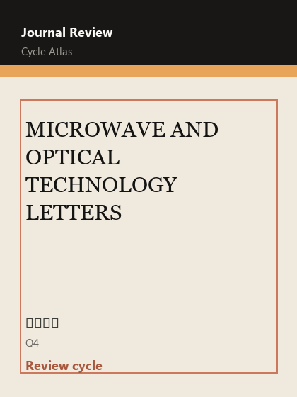 MICROWAVE AND OPTICAL TECHNOLOGY LETTERS 期刊封面