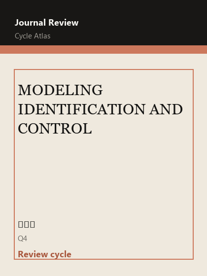 MODELING IDENTIFICATION AND CONTROL 期刊封面