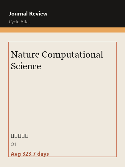 Nature Computational Science 期刊封面