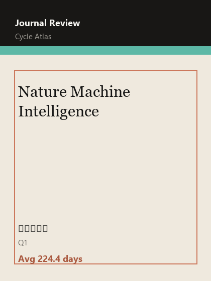 Nature Machine Intelligence 期刊封面