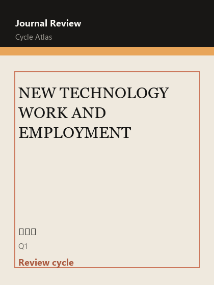 NEW TECHNOLOGY WORK AND EMPLOYMENT 期刊封面