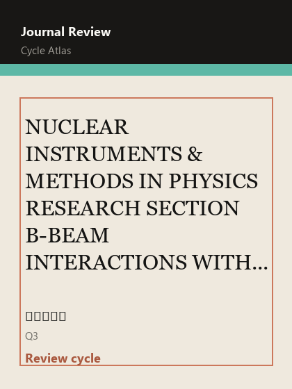 NUCLEAR INSTRUMENTS & METHODS IN PHYSICS RESEARCH SECTION B-BEAM INTERACTIONS WITH MATERIALS AND ATOMS 期刊封面