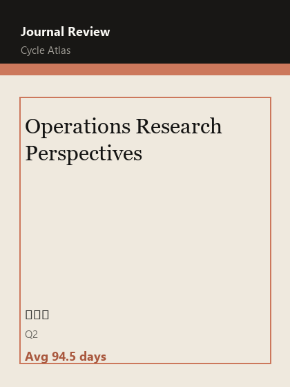Operations Research Perspectives 期刊封面