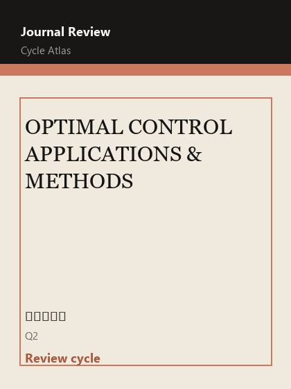 OPTIMAL CONTROL APPLICATIONS & METHODS 期刊封面