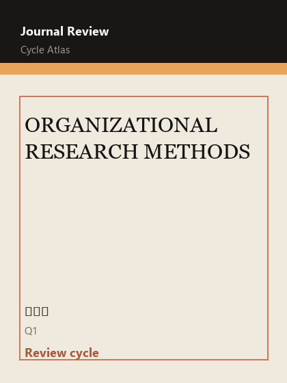 ORGANIZATIONAL RESEARCH METHODS 期刊封面