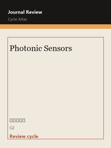 Photonic Sensors 期刊封面