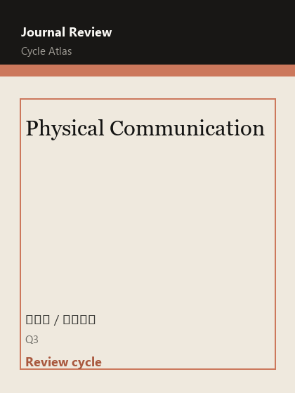 Physical Communication 期刊封面