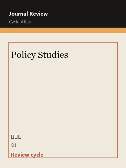 Policy Studies 期刊封面