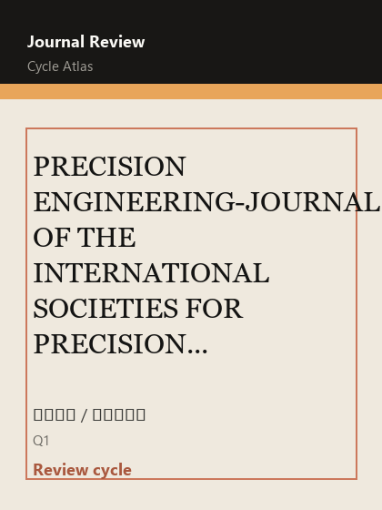 PRECISION ENGINEERING-JOURNAL OF THE INTERNATIONAL SOCIETIES FOR PRECISION ENGINEERING AND NANOTECHNOLOGY 期刊封面