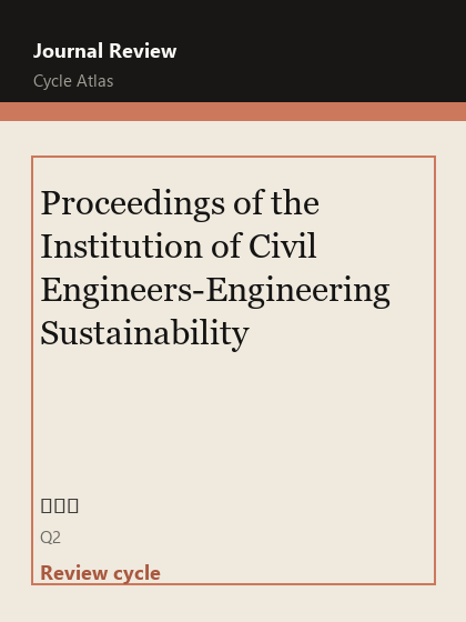 Proceedings of the Institution of Civil Engineers-Engineering Sustainability 期刊封面