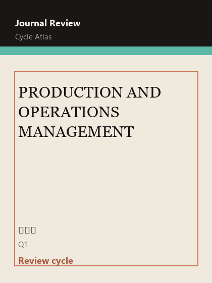 PRODUCTION AND OPERATIONS MANAGEMENT 期刊封面