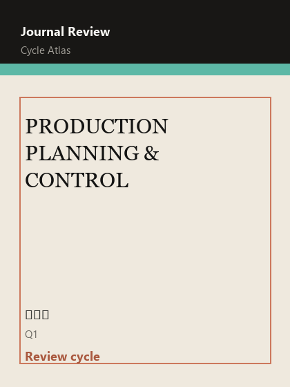 PRODUCTION PLANNING & CONTROL 期刊封面