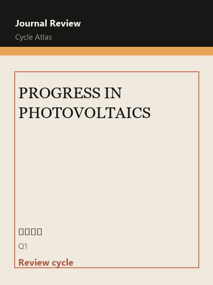 PROGRESS IN PHOTOVOLTAICS 期刊封面