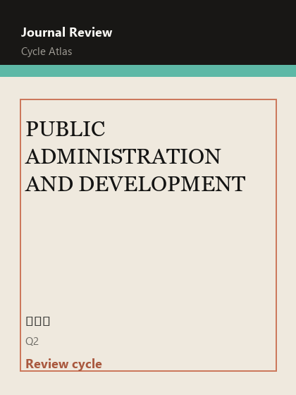 PUBLIC ADMINISTRATION AND DEVELOPMENT 期刊封面