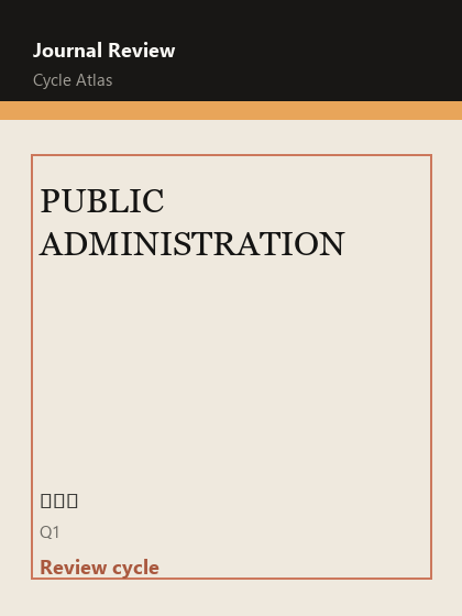 PUBLIC ADMINISTRATION 期刊封面