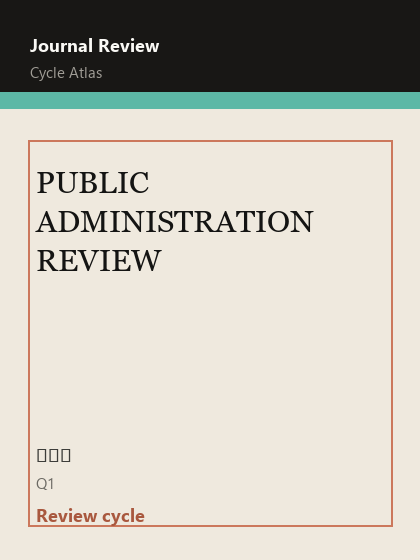 PUBLIC ADMINISTRATION REVIEW 期刊封面