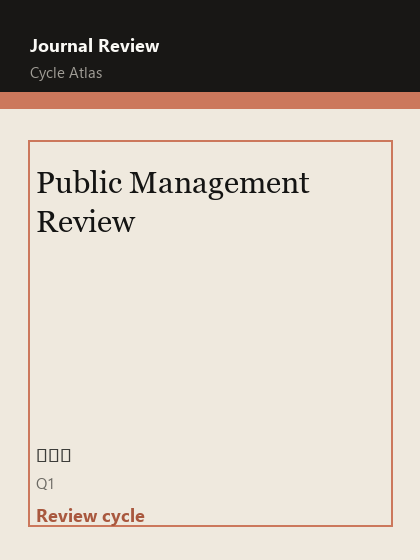 Public Management Review 期刊封面