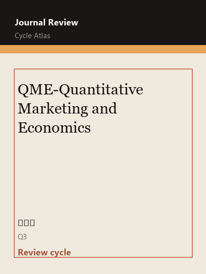 QME-Quantitative Marketing and Economics 期刊封面