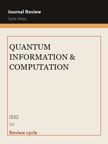 QUANTUM INFORMATION & COMPUTATION 期刊封面