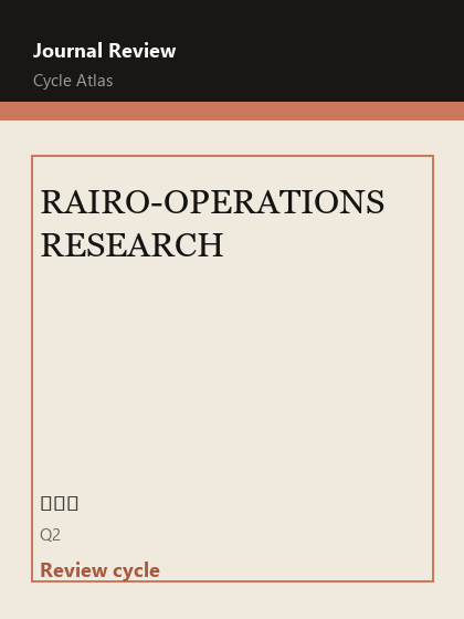 RAIRO-OPERATIONS RESEARCH 期刊封面