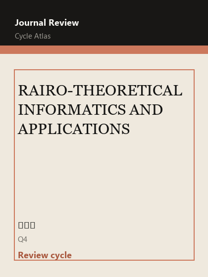 RAIRO-THEORETICAL INFORMATICS AND APPLICATIONS 期刊封面