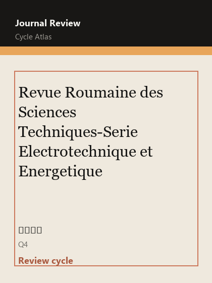 Revue Roumaine des Sciences Techniques-Serie Electrotechnique et Energetique 期刊封面