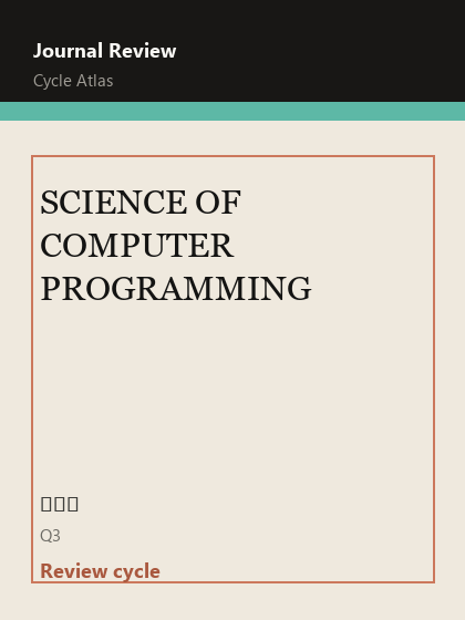 SCIENCE OF COMPUTER PROGRAMMING 期刊封面