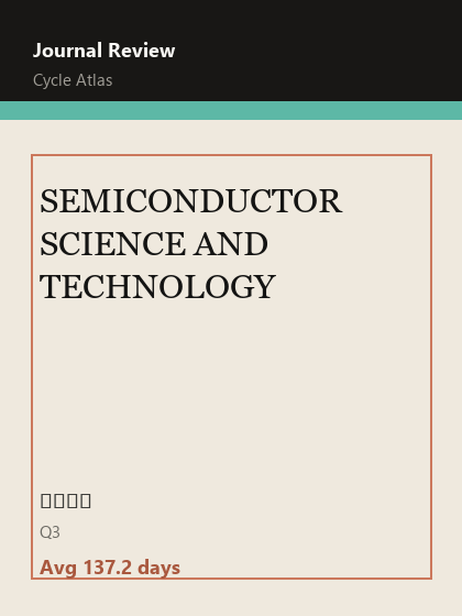 SEMICONDUCTOR SCIENCE AND TECHNOLOGY 期刊封面
