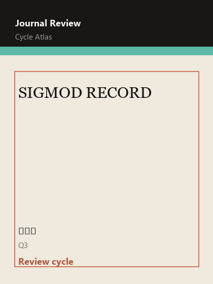 SIGMOD RECORD 期刊封面