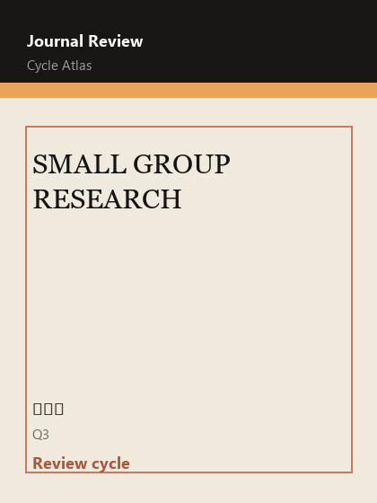 SMALL GROUP RESEARCH 期刊封面