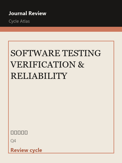 SOFTWARE TESTING VERIFICATION & RELIABILITY 期刊封面