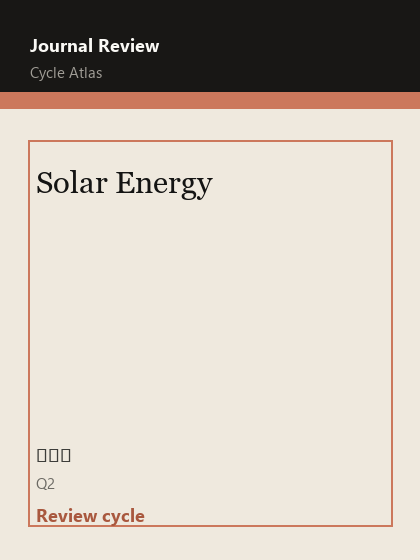Solar Energy 期刊封面