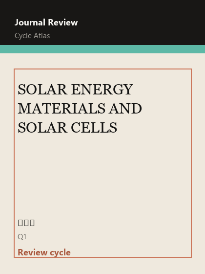 SOLAR ENERGY MATERIALS AND SOLAR CELLS 期刊封面