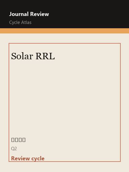 Solar RRL 期刊封面