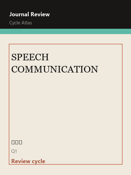 SPEECH COMMUNICATION 期刊封面