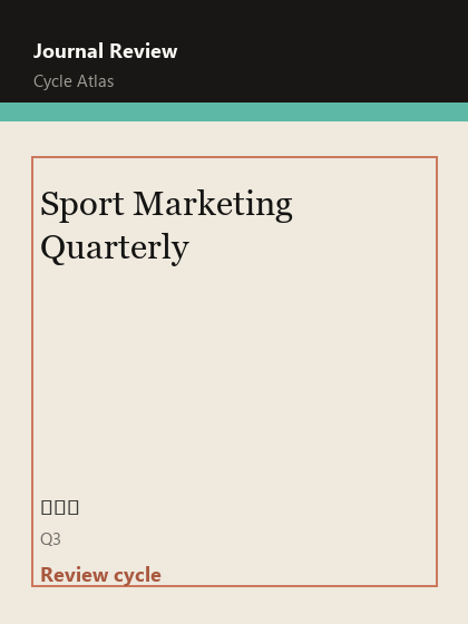 Sport Marketing Quarterly 期刊封面