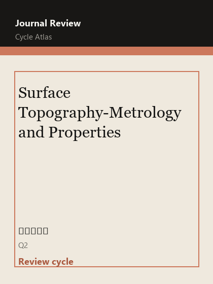 Surface Topography-Metrology and Properties 期刊封面