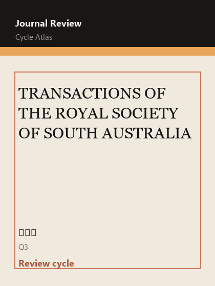 TRANSACTIONS OF THE ROYAL SOCIETY OF SOUTH AUSTRALIA 期刊封面