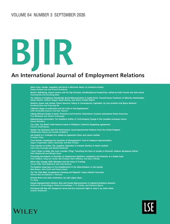 BRITISH JOURNAL OF INDUSTRIAL RELATIONS journal cover
