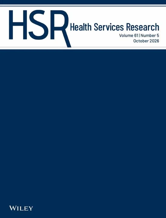 HEALTH SERVICES RESEARCH journal cover